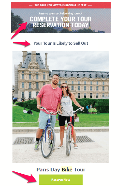 Tourism email marketing example