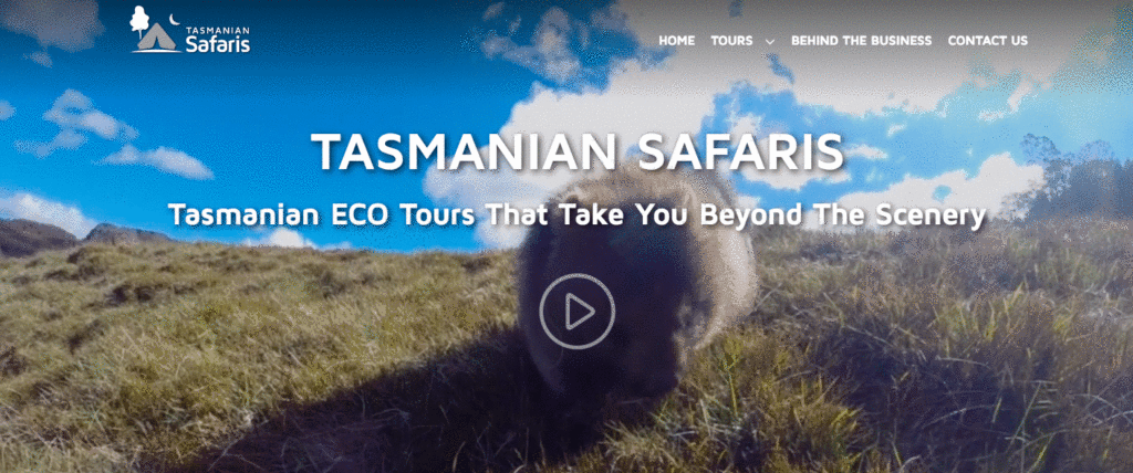 Tasmanian Safaris tourism video in header