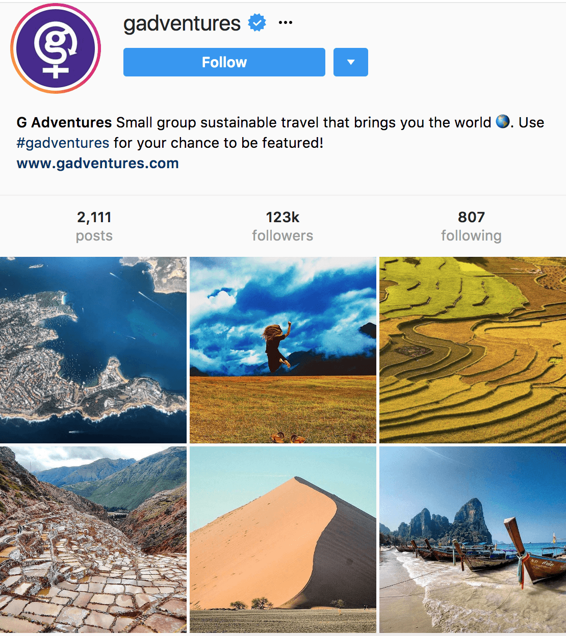 gadventures Instagram profile