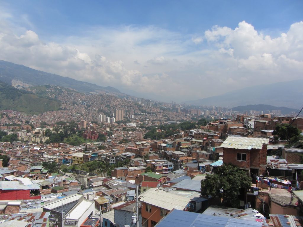 Overhead view of Comuna 13 in Medellin