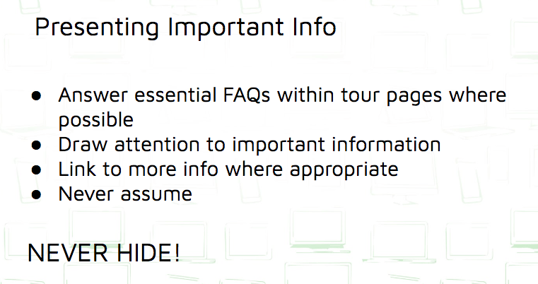 Presenting Important Info