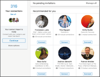 Examples of LinkedIn Connections