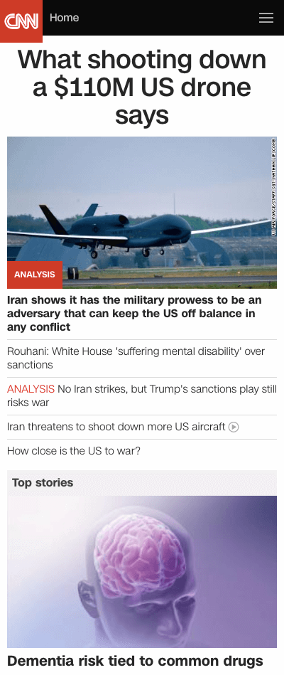 CNN mobile website