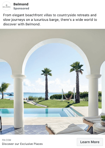 Belmond ad of swimming pool and ocean