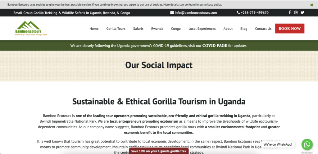 Bamboo Eco Tour's Social Impact page